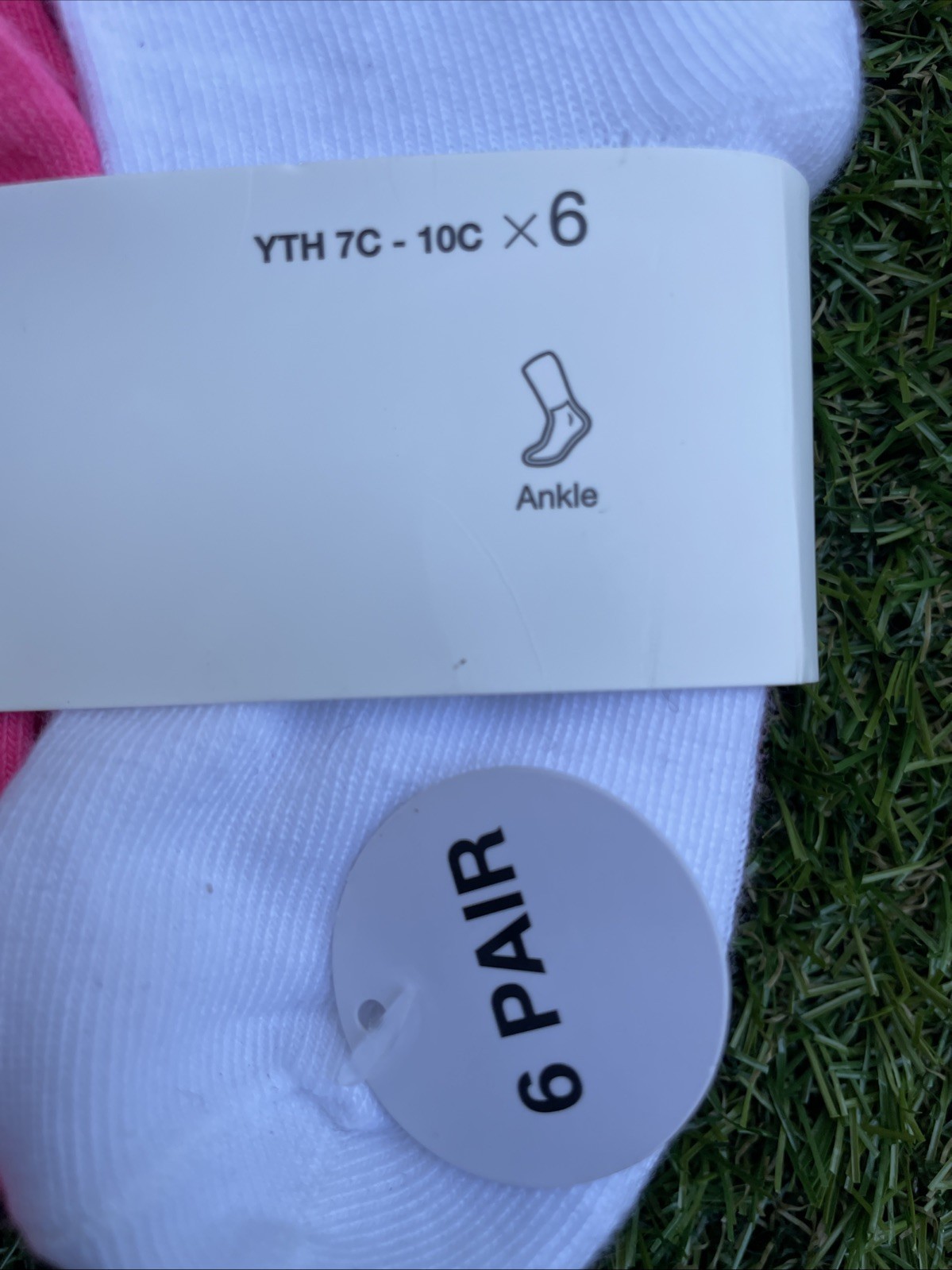 Nike 6 Pack Lightweight Ankle Socks Pink White and Black YTH 7C-10C NWT