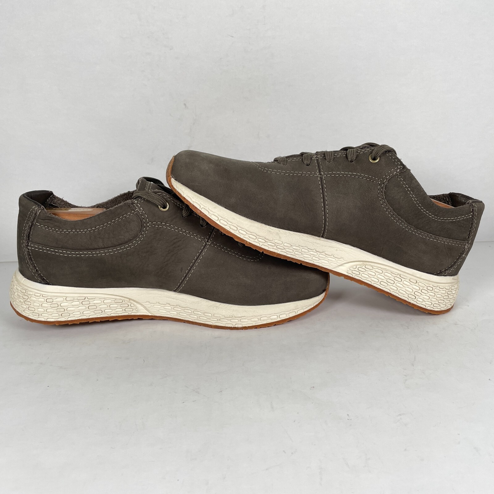 LL Bean Stone Coast Oxford Sneakers Womens Size 9 M Ash Brown Leather Shoes