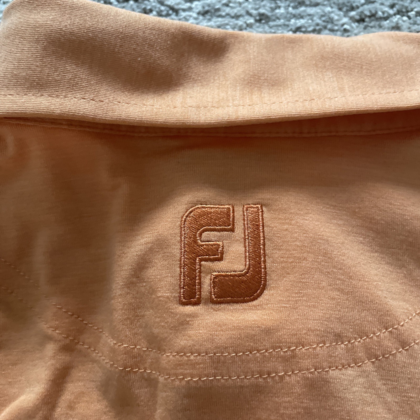 FootJoy ProDry Performance Chest Pocket Polo Mens Large Orange Golf Athletic Fit