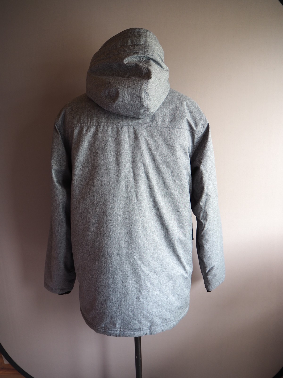 Animal Down Jacket Mens Size M Grey Hooded Insulated Winter