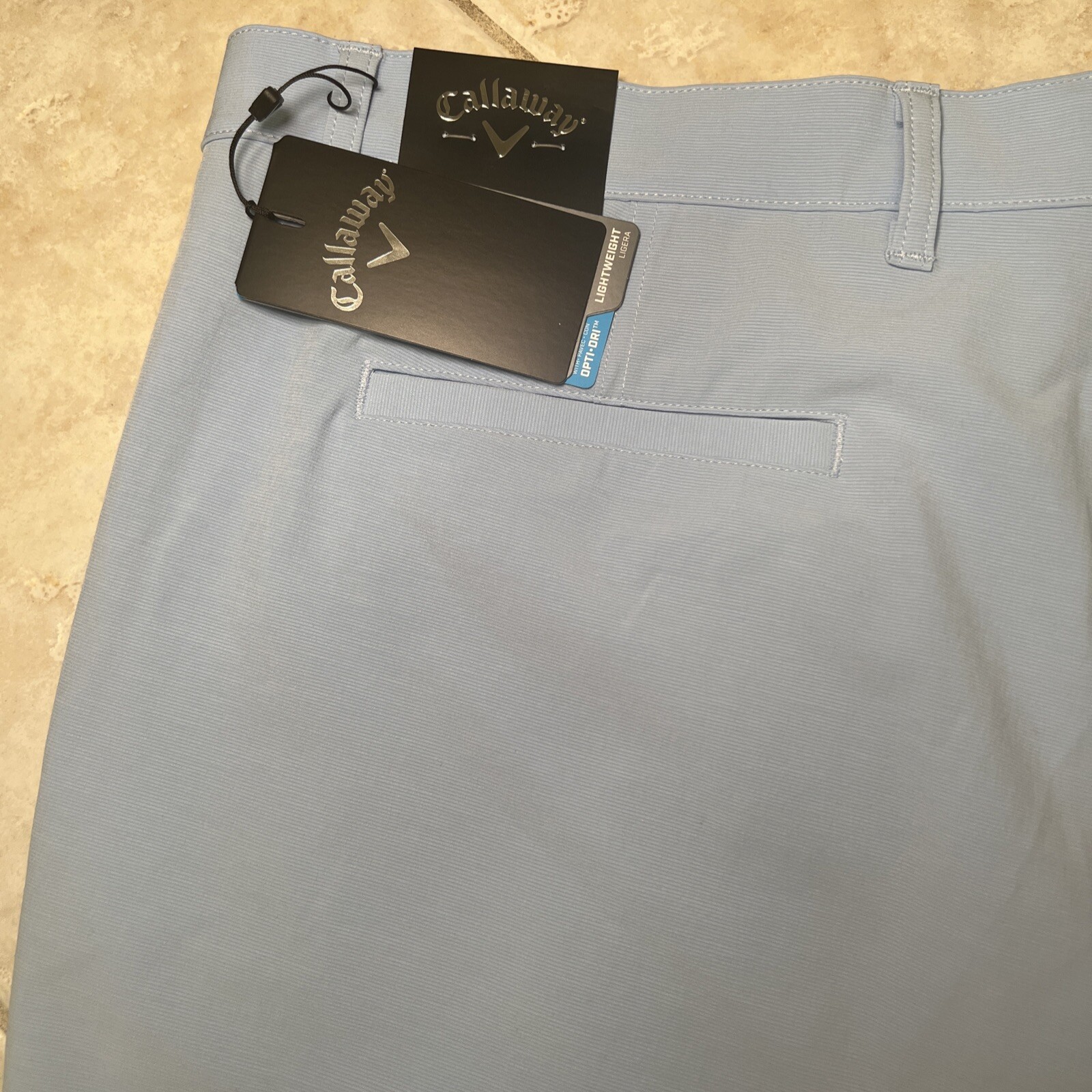 Callaway Stretch Shorts Flex Fabric Opti-Dri Mens 44B Chambray Blue Heather NWT