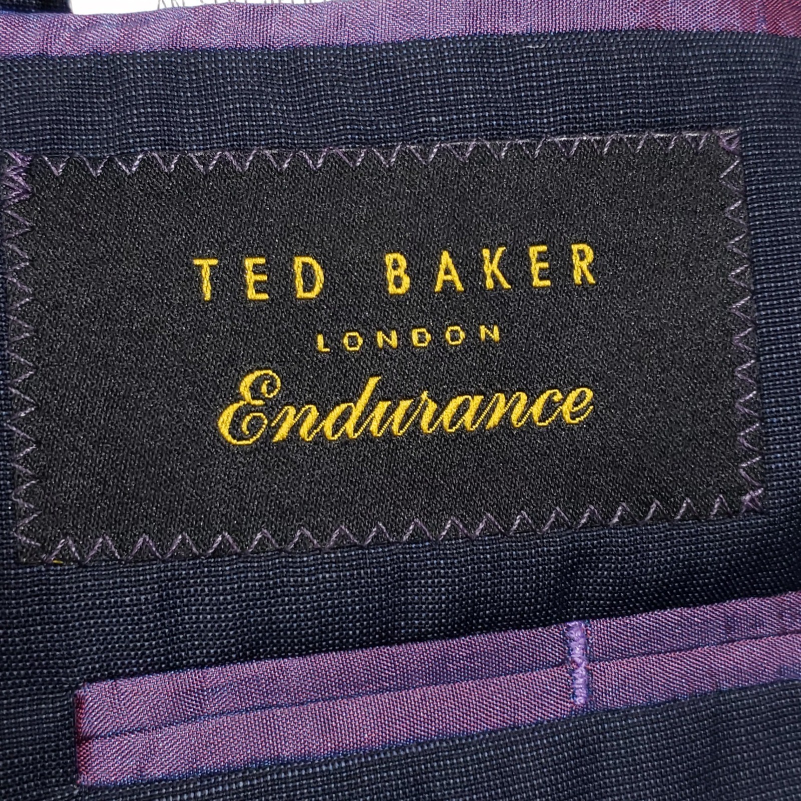 Ted Baker Suit Mens 38R Navy Blue Wool Jarrett CT Endurance Micro-Check 2-Piece