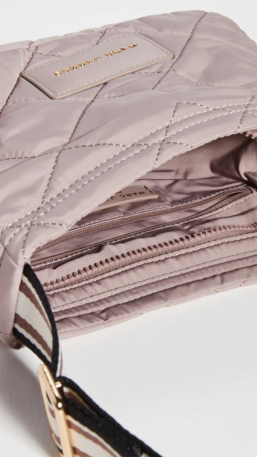 Marc Jacobs Quilted Nylon Messenger Crossbody Bag Bark New GL02304116