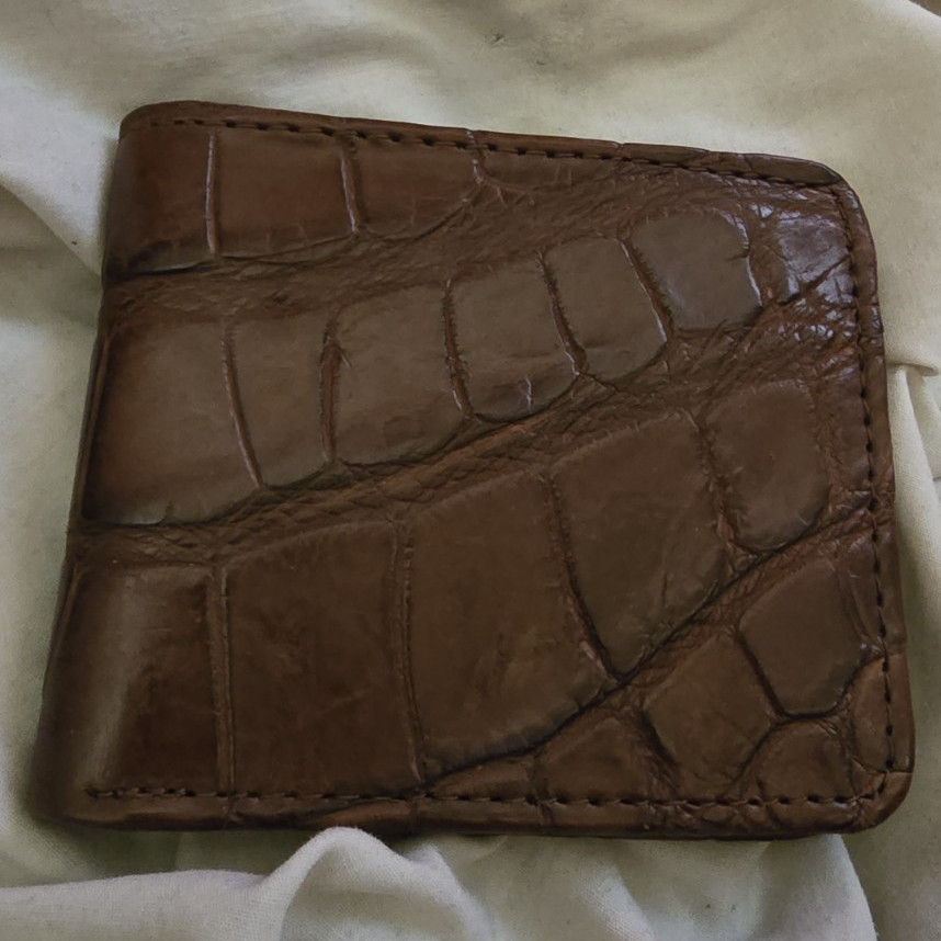 Tecovas Walnut/Brown Alligator Pattern Bifold Wallet Credit Card Folding Men