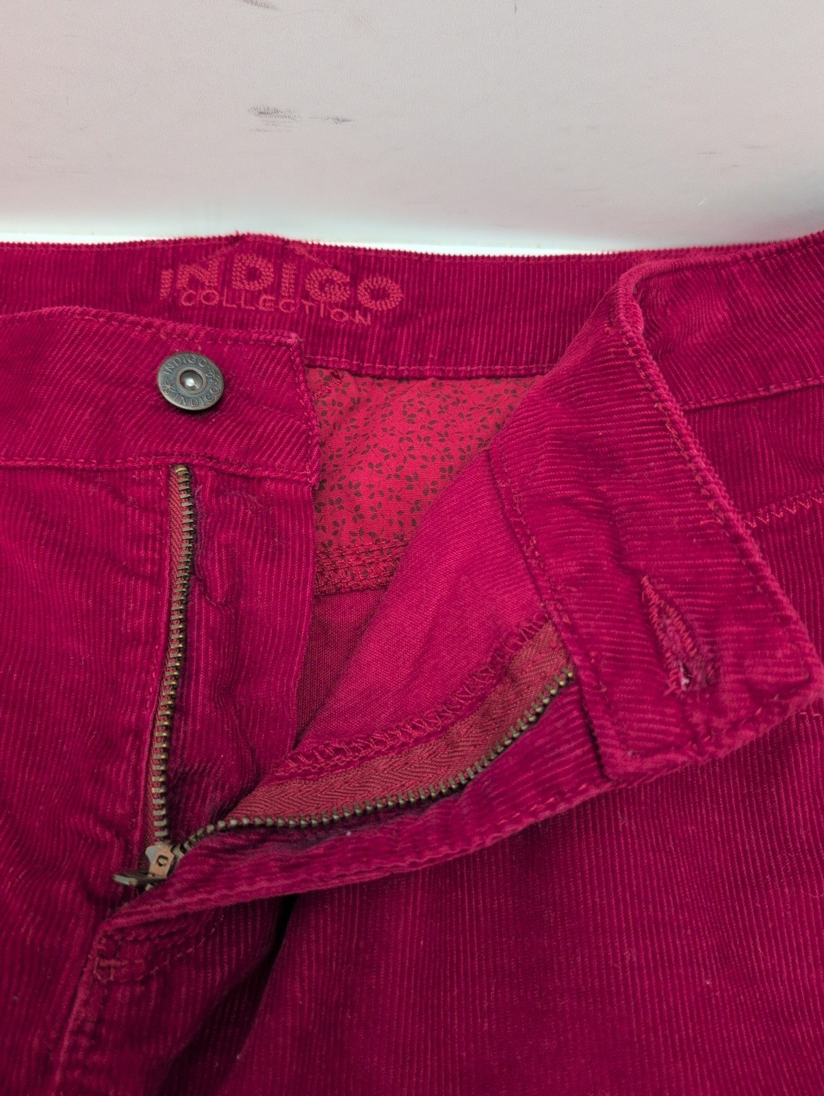 M&S Indigo Collection Corduroy Mini Skirt in Berry Colour Size UK 14 Length 18″.