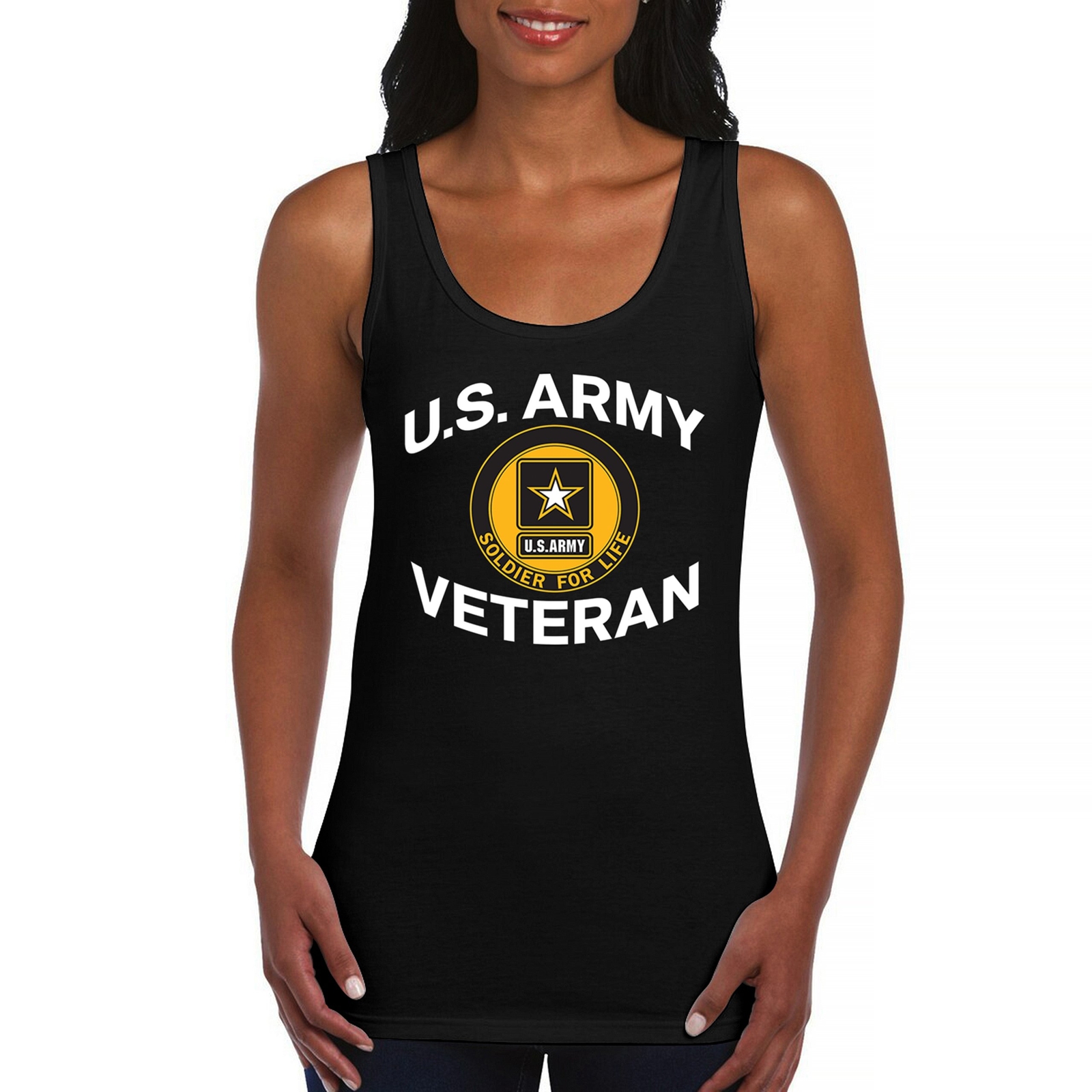 US Army Veteran Soldier For Life Women’s Tank Top Military DD 214 Patriotic