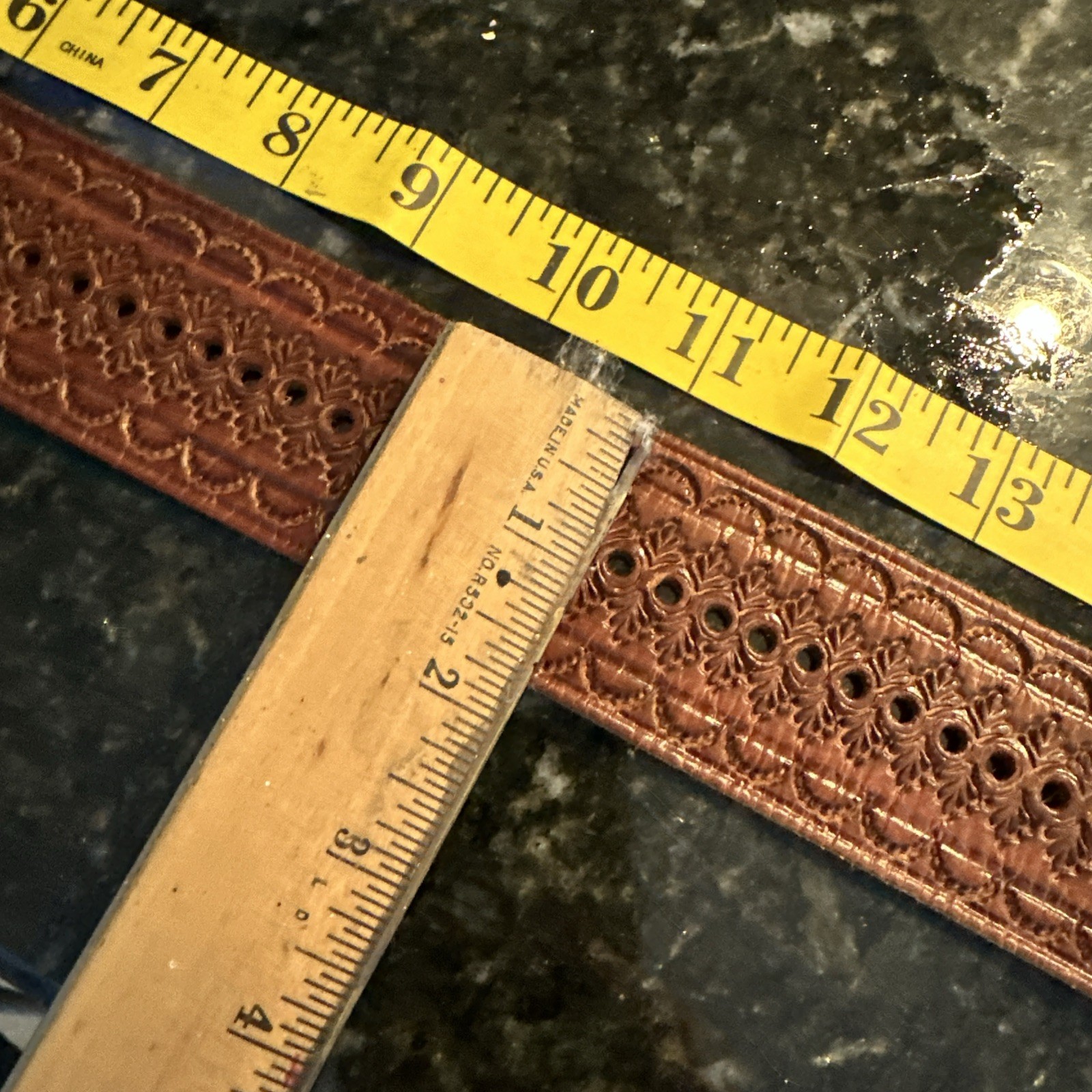 Four Winds Morocco Vintage Tooled Leather Daggar Buckle SILVER OR SILVER PLATE S