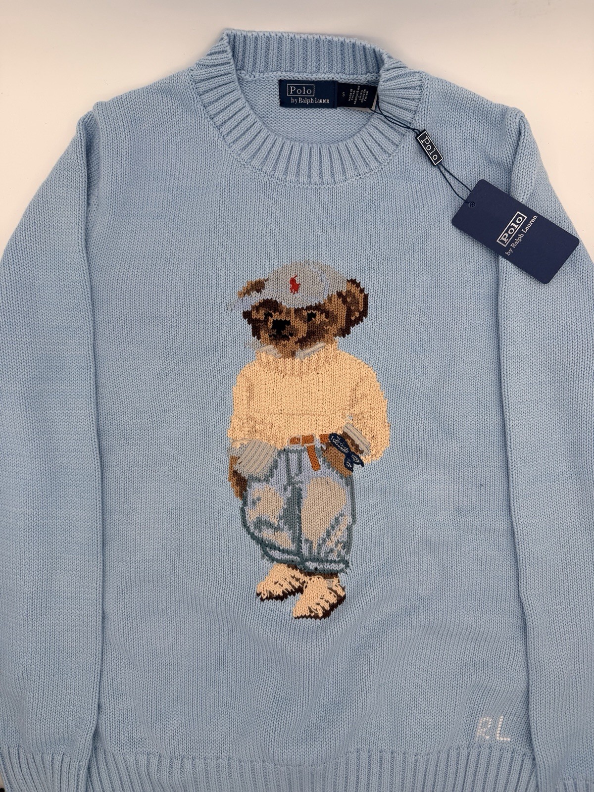 Polo Ralph Lauren Light Blue Bear Sweater Women’s Small
