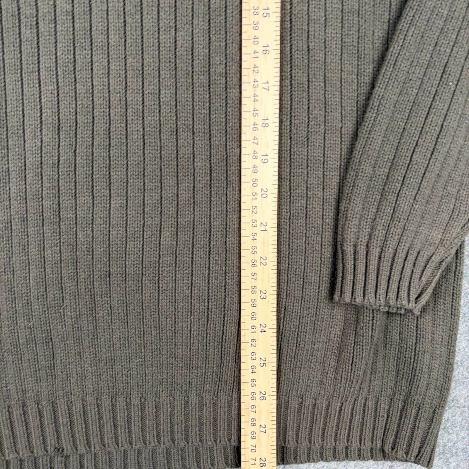 Cherokee Sweater Mens Large Brown Ribbed Knit Striped Crewneck Old Money Outdoor