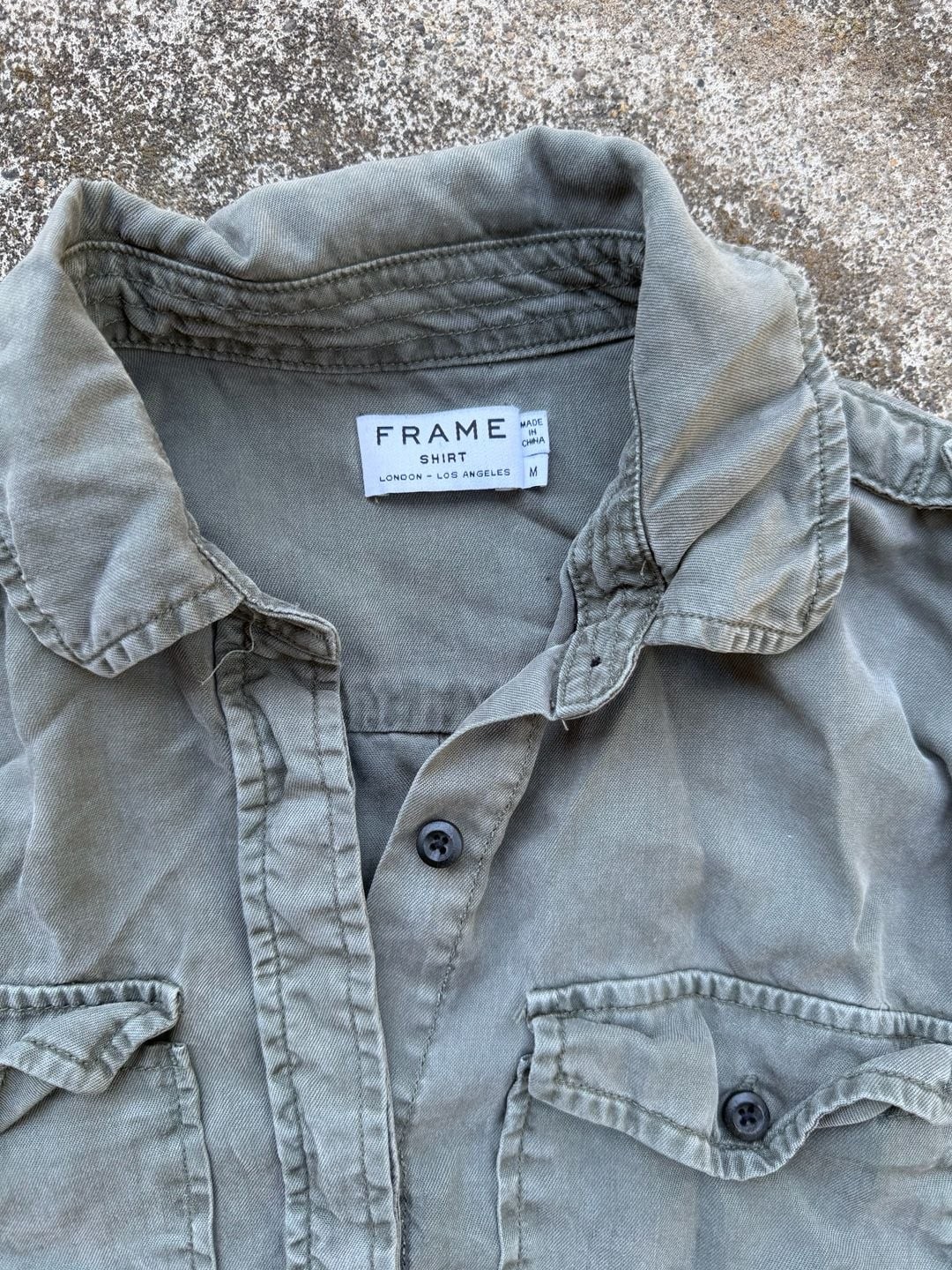 Frame Army Style Button Down Womens Shirt