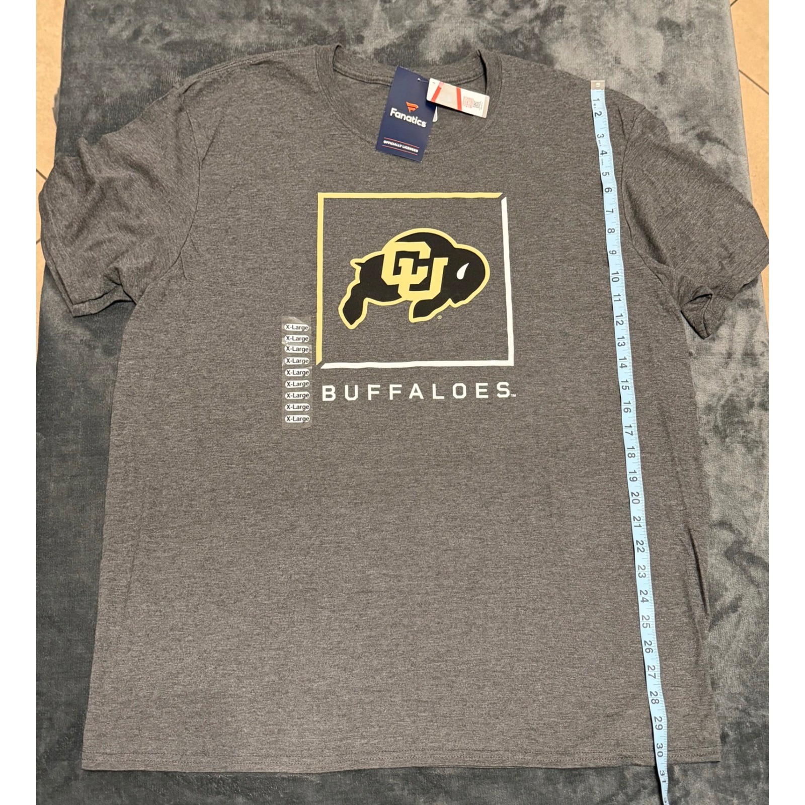 NCAA Colorado Buffaloes T-Shirt Bundle Mens XL Fanatics Pressbox Gray 2 Pack NWT