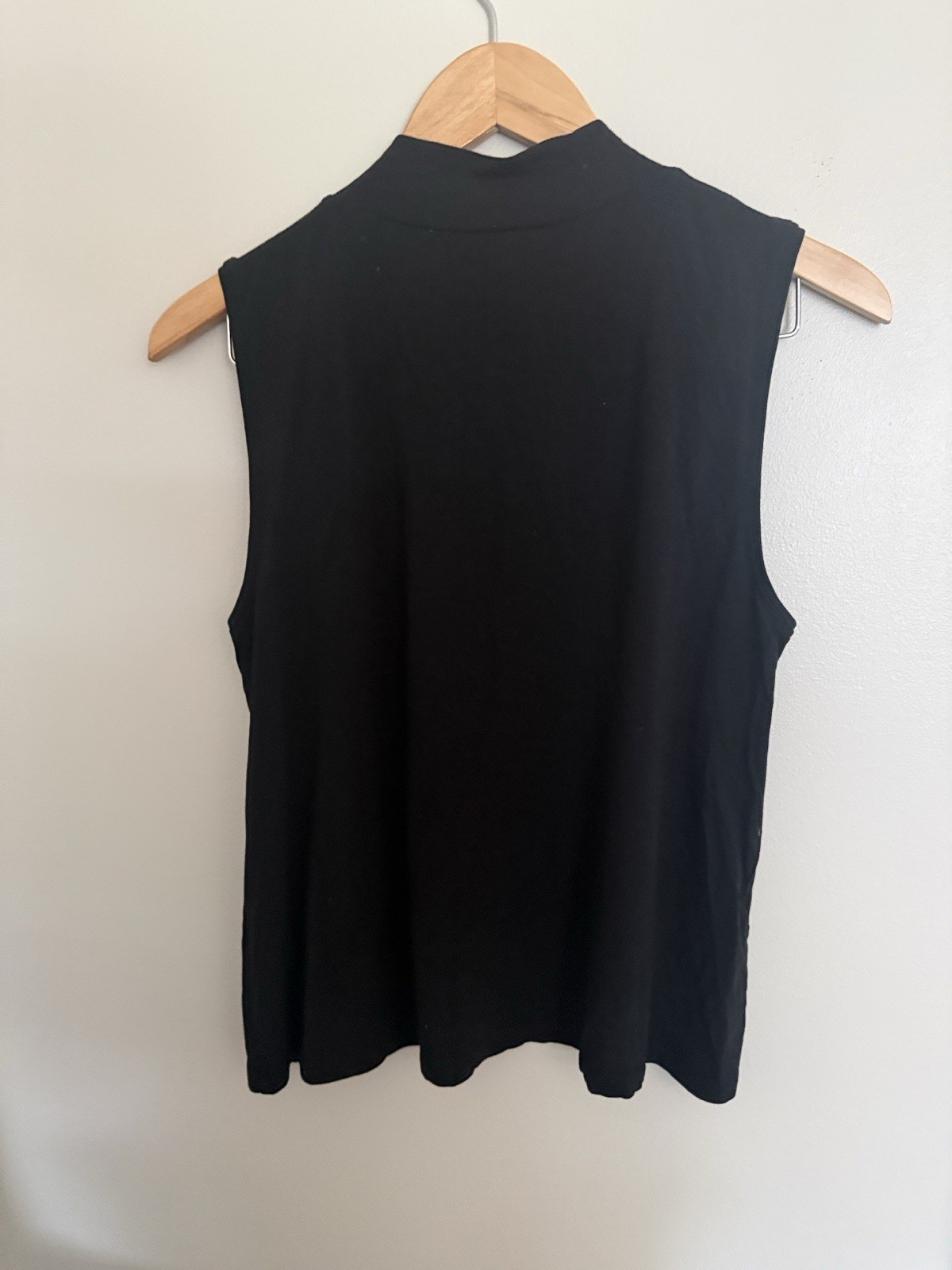 Eileen Fisher Women’s Petite PM Black Solid Mock Neck Sleeveless Tank Top