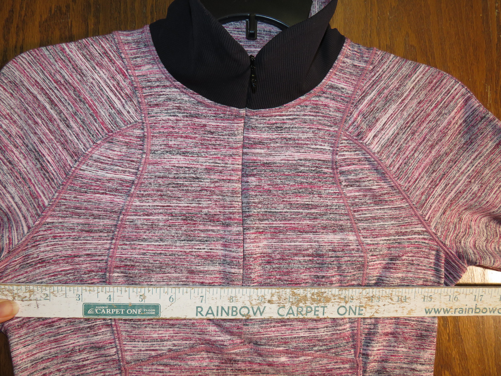 Lululemon 6 Runderful Half Zip Space Dye Camo Berry Rumble Red Black EUC!