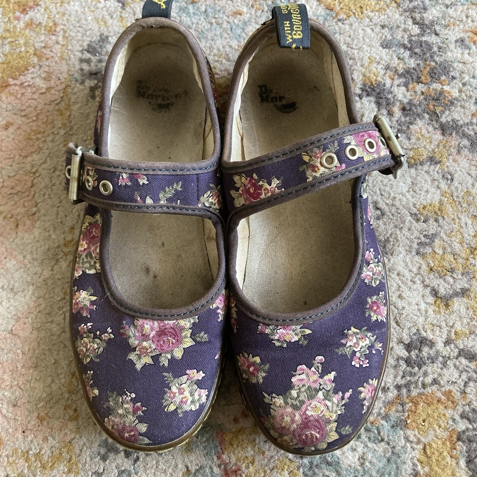 Dr. Martens Carnaby Floral Canvas Mary Jane Shoes EU 37 Womens Y2K Fair
