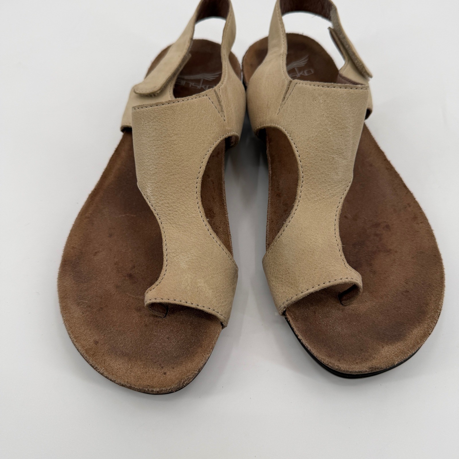 Dansko Reece Tan Leather Thong Slingback Sandals Womens Size 37 Comfort Walking