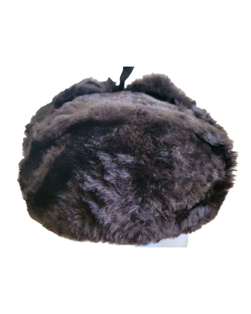 Authentic Russian Military Faux Fur Dark Brown KGB Ushanka Hat