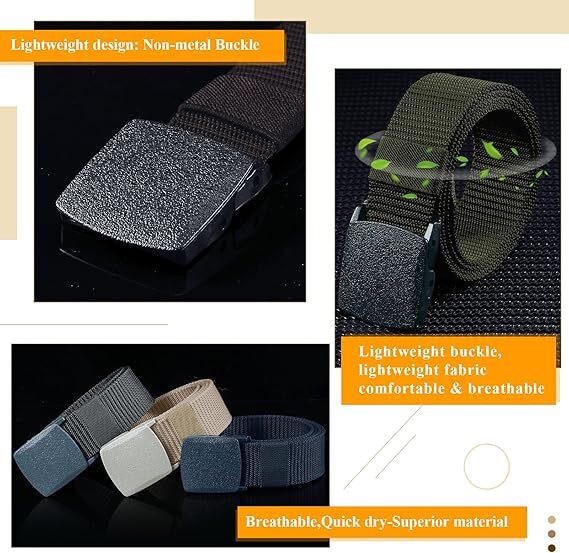 Men’s Plastic Cam Buckle Nylon Canvas Tactical Waistband Webbing Military Belt
