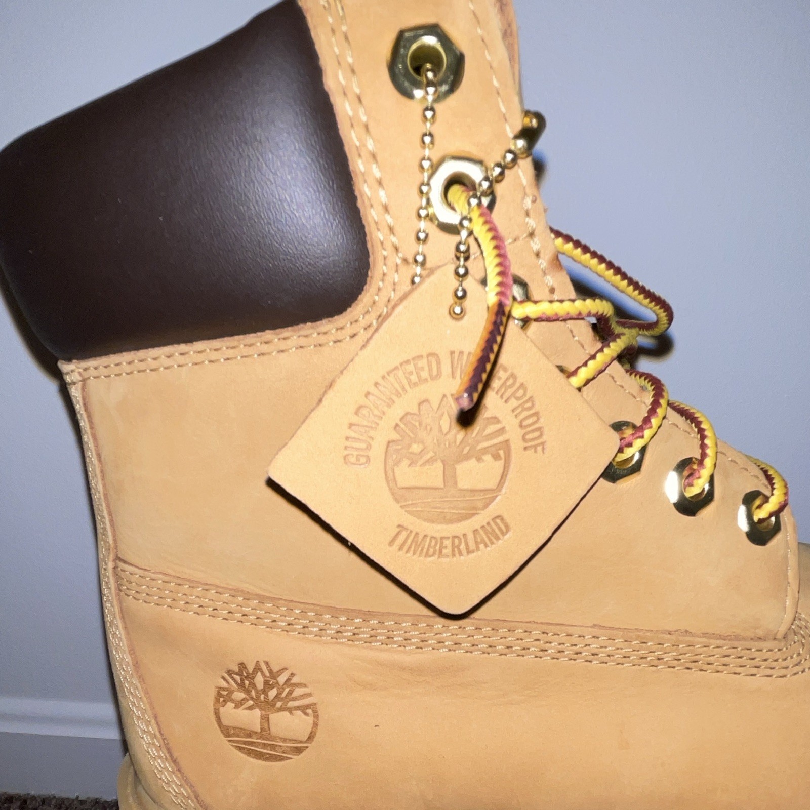 Timberland Men’s 6-Inch Waterproof Lace-Up Work Boots Wheat US 7 M