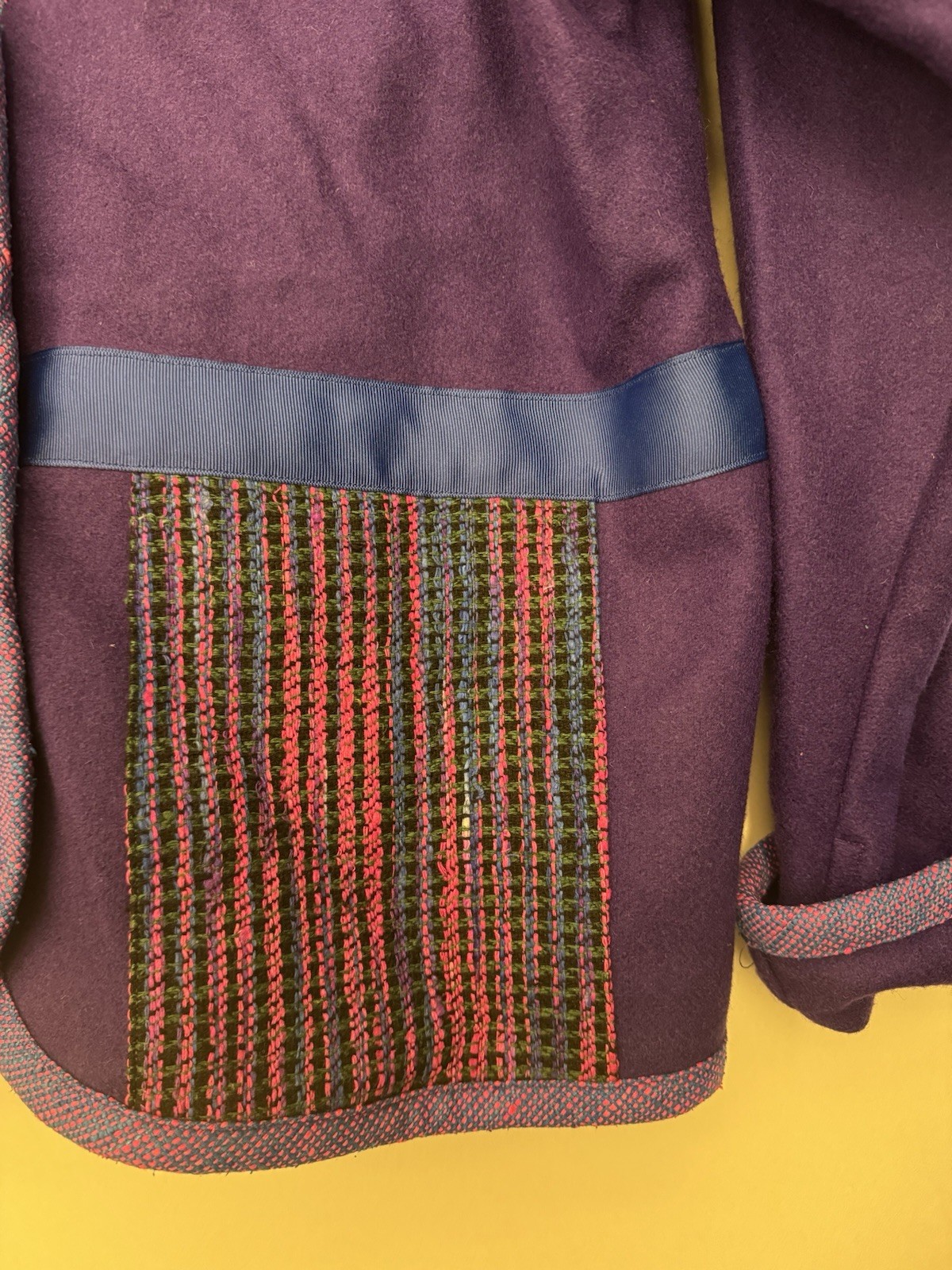 Unique vintage purple jacket with appliqués, A Treasure Forever by Linda Pool
