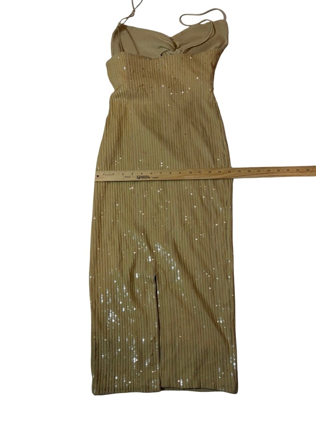 Retrofête Sariah Beige Sequin Knit Strapless Midi Dress Size S NWT Party