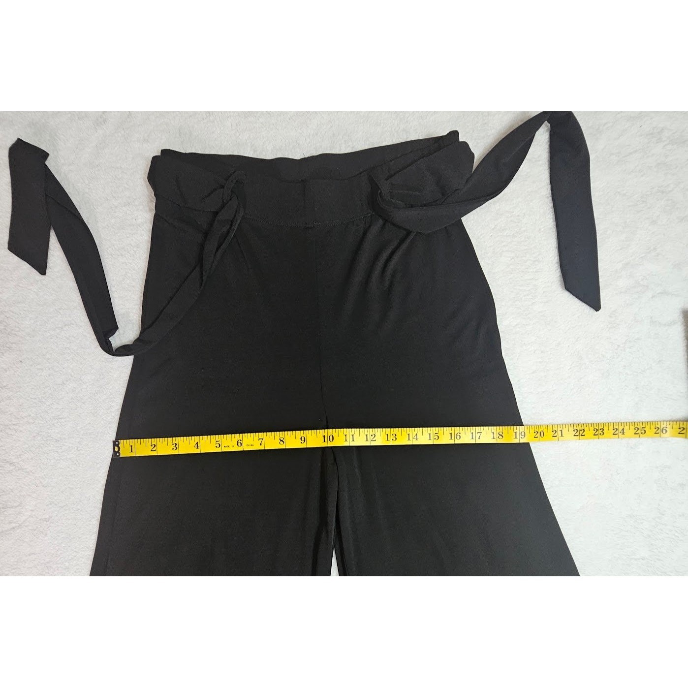 Dressbarn Womens Black Wide Leg Tie Waist Palazzo Pants Small Made in USA