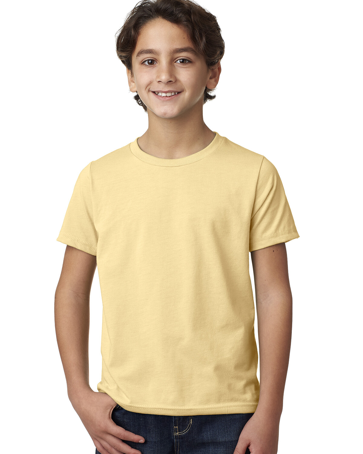 Next Level Apparel Youth Cotton Poly CVC Crew Short Sleeves T-Shirt 3312 XS-XL