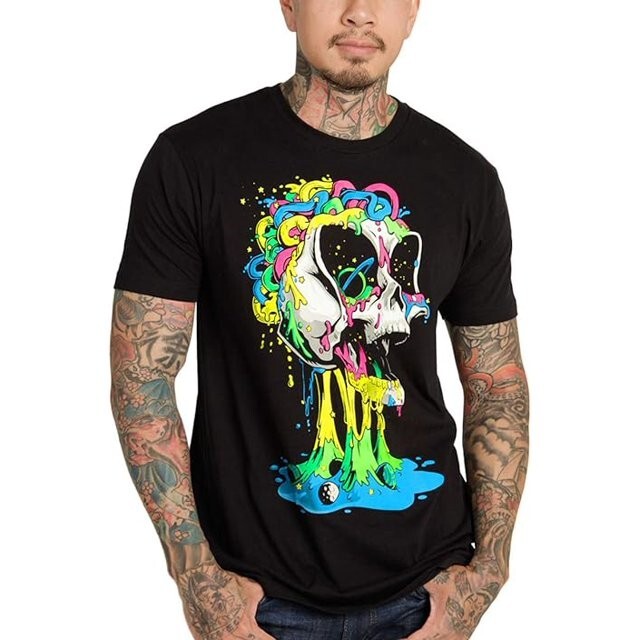 INTO THE AM Skeleton Skull BRAIN INVADER T-shirt. Medium