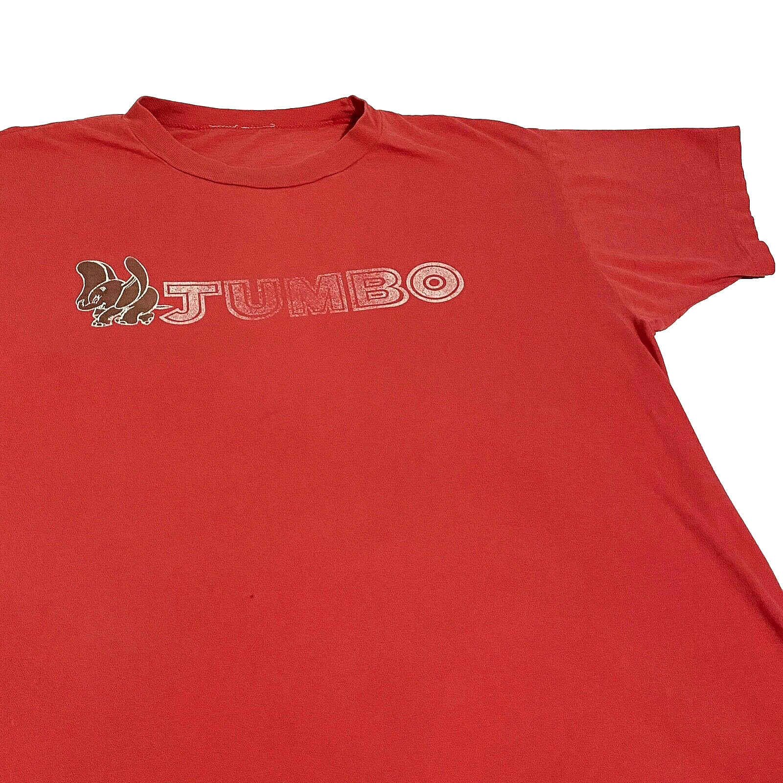 Vtg T Shirt Medium 80’s Cotton Blend Single Stitch Elephant Animal Jumbo Red b