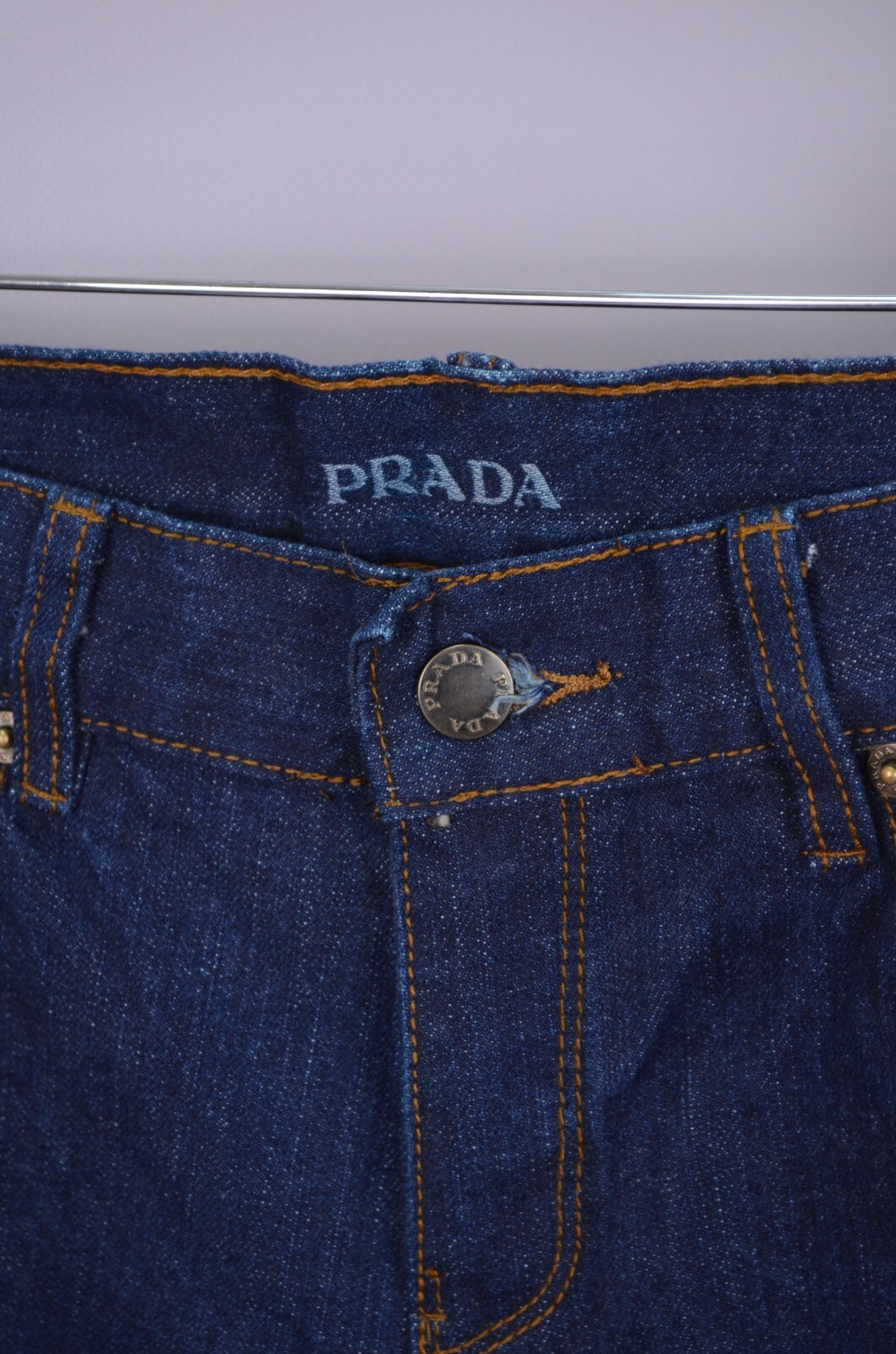 PRADA Denim Womens Jeans Logo Red Tab Nylon Details NWT Size IT 40, 42