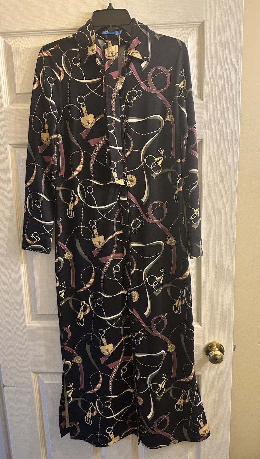 NWT J McLaughlin Armory Catiline Cloth Point Collar Belted Long Sleeve Dress S