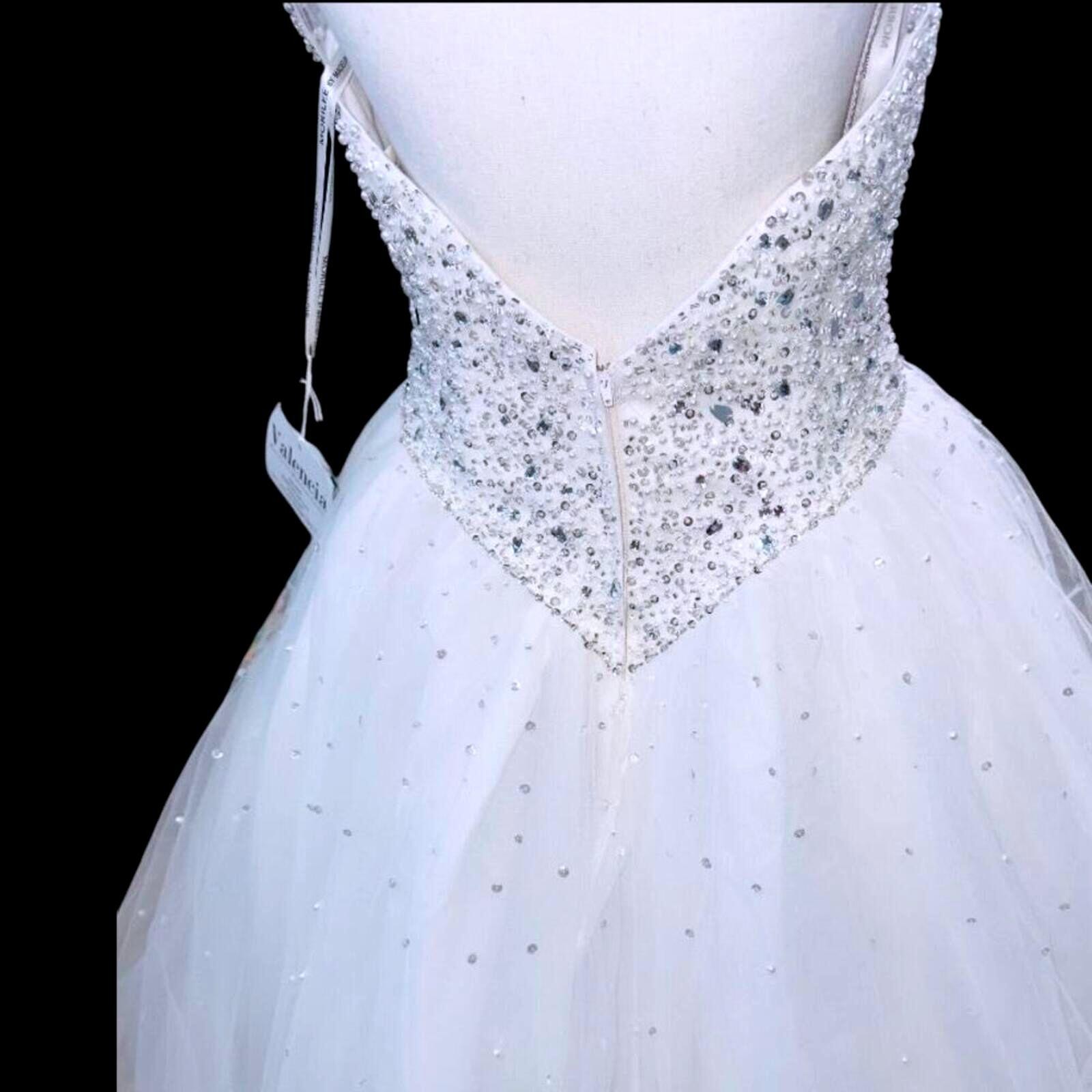 Mori Lee Madeline Gardner Wedding Dress Size 10 White Beaded Ball Gown NWT