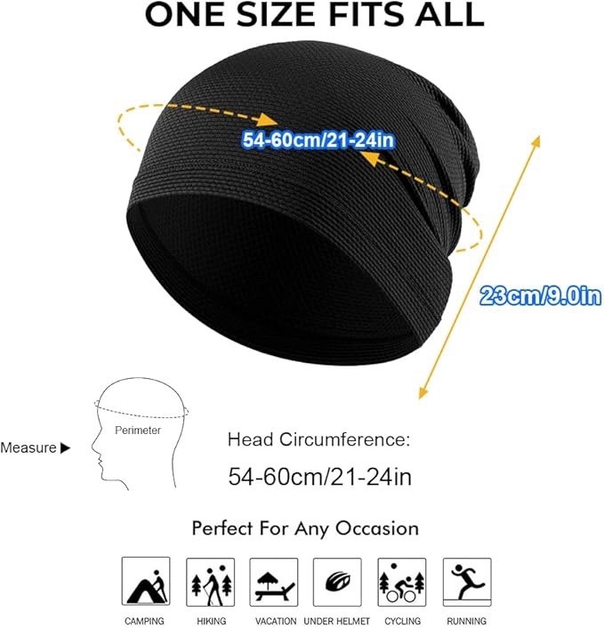 WTACTFUL 1Pack / 2 Pack Cooling Skull Caps for Men Women – Lightweight