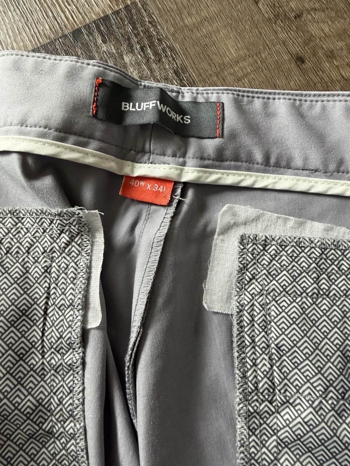 Men’s 40×34 Bluffworks Pants Light Grey