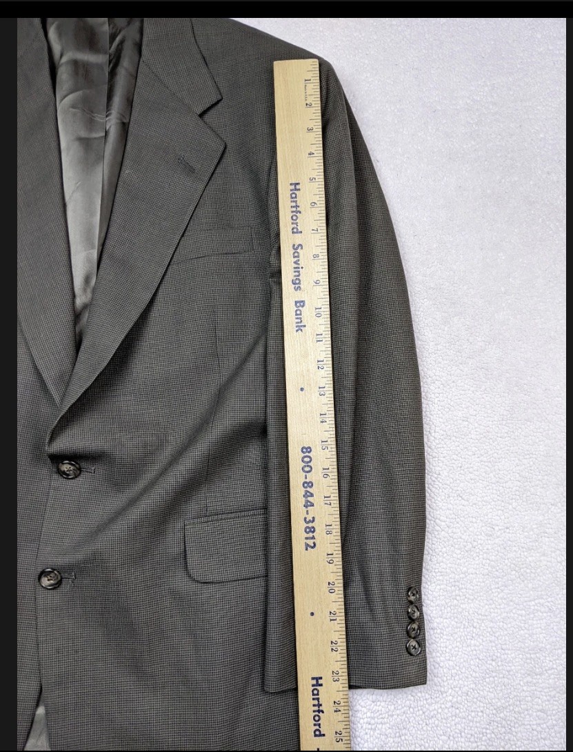 Tom James Mens 44R Jacket Gray Houndstooth Blazer Sport Coat USA Union