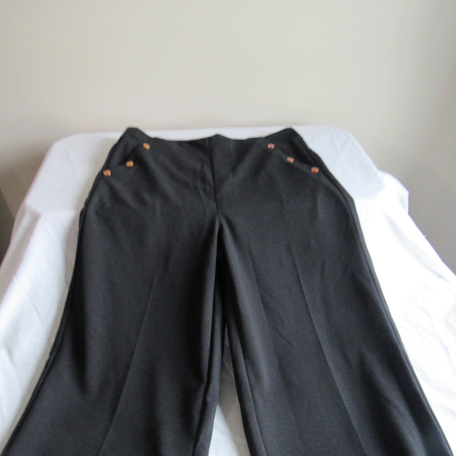 Unknown Brand Rayon Nylon Spandex Flare Dress Pant Trouser Black Medium NWOT
