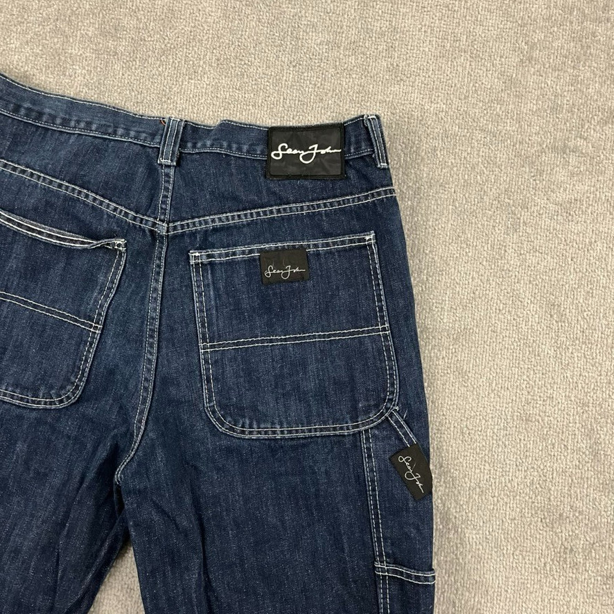 Sean John Jeans Mens 36 x 32 Wide Leg Blue Denim Skater Grunge Hip Hop Y2K 90s