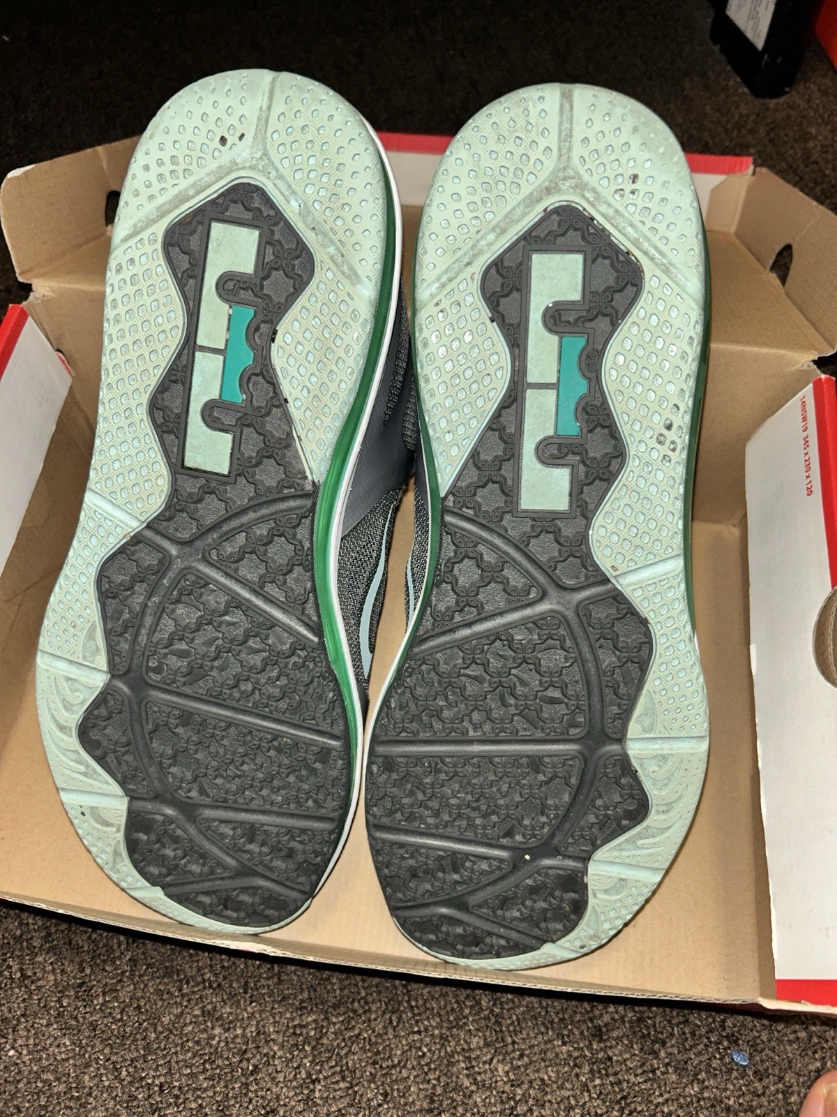 Nike LeBron 9 IX Low Easter Dark Grey/Mint/Candy/Cool Grey Men’s Size 12