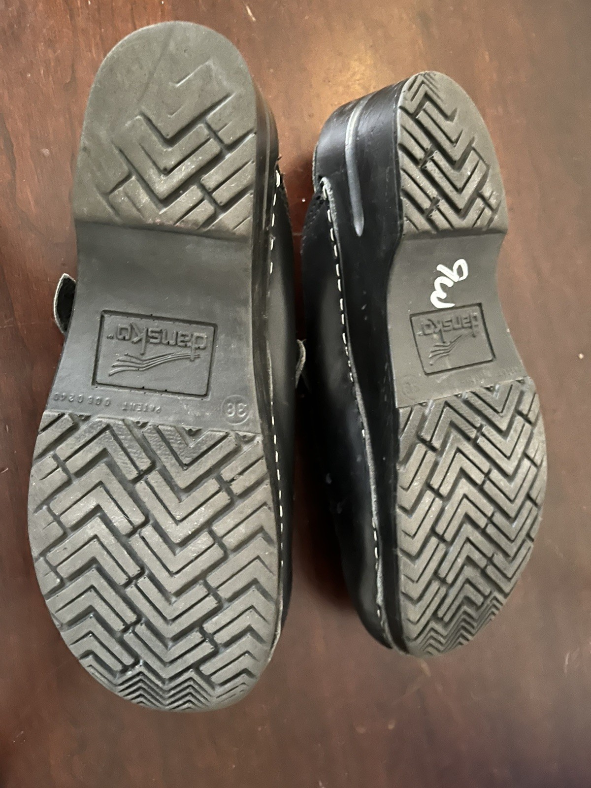Dansko Black Leather Mary Jane Buckle Clog Sandal EU38 US7.5-8