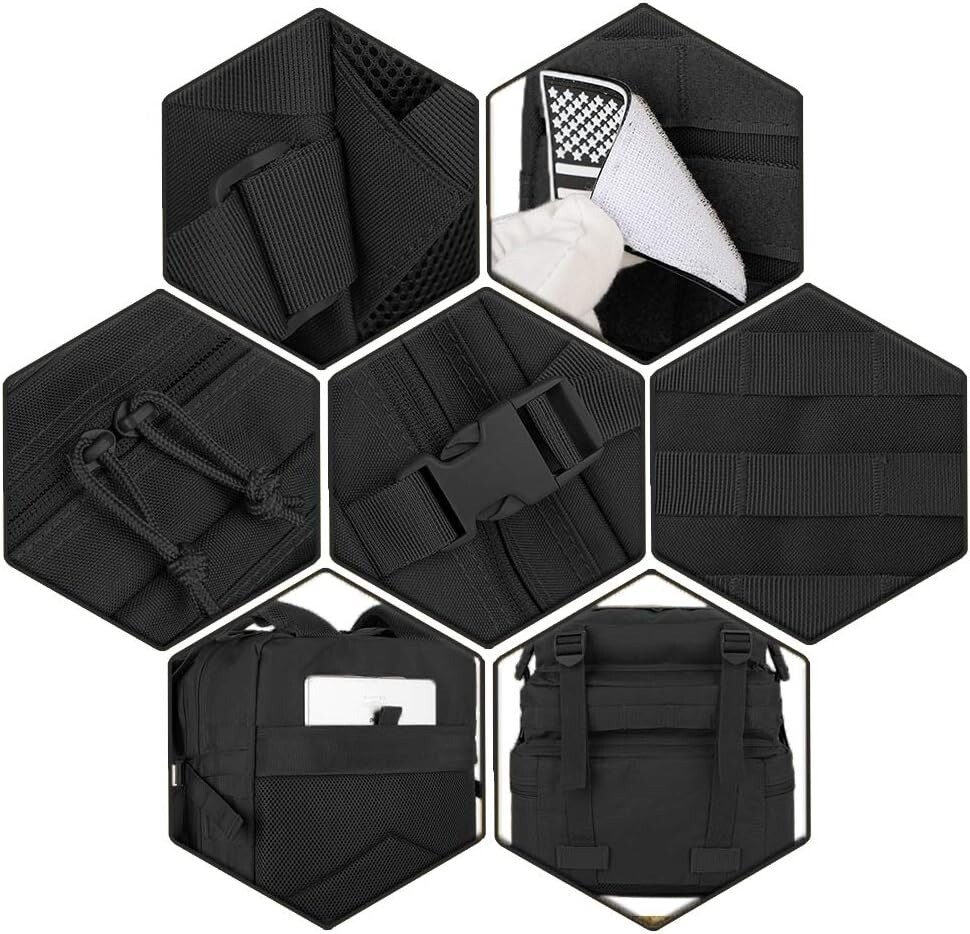 45L Military Tactical Backpack 3 Day Assault Pack Large Army Molle Bag Rucksack