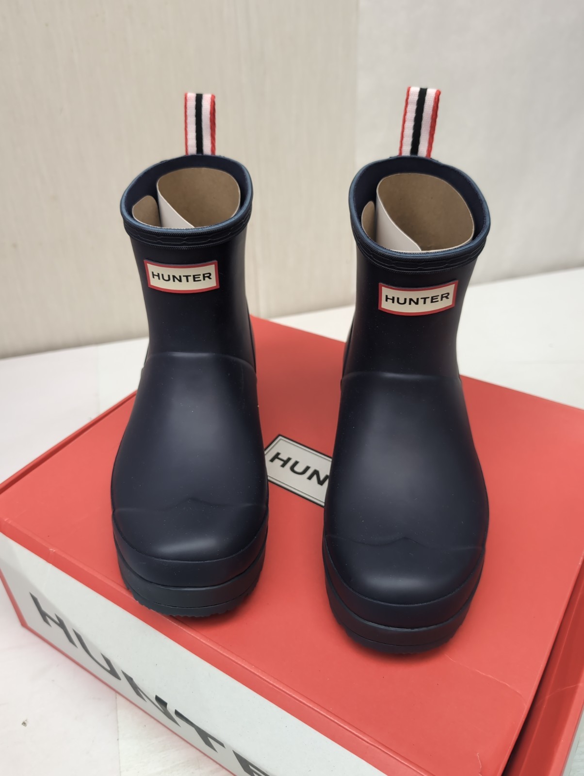Hunter Wmns PLAY Short Valtameri Blue Rain Boots Rubber Waterproof Sz 8M GL3/4