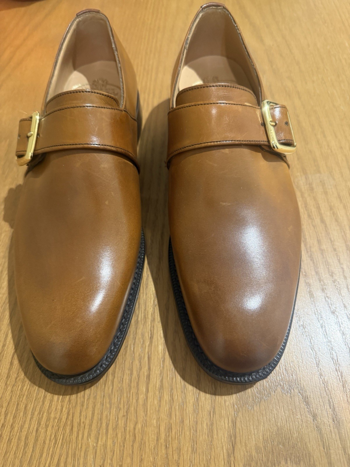 $850 New Hand Made In England Church’s Tan In Color Monk Stratum 5.5 Us Size 6.5