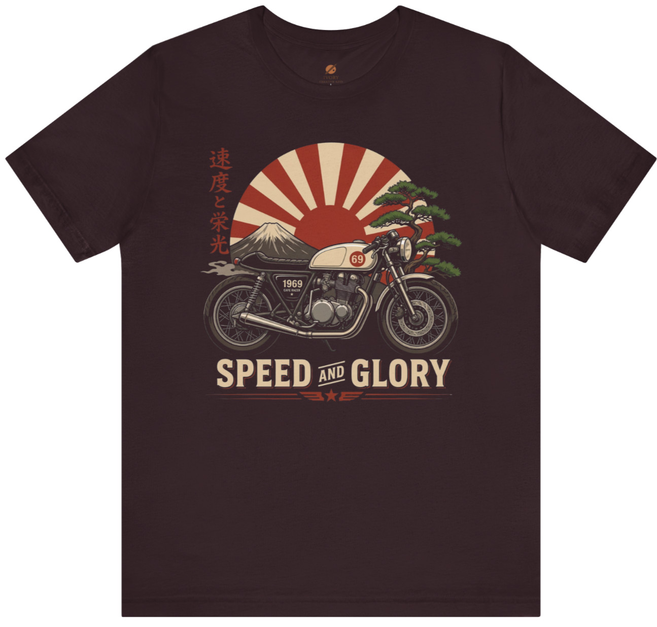 Vintage Japanese Cafe Racer Motorcycle T Shirt Retro Speed and Glory Biker Tee