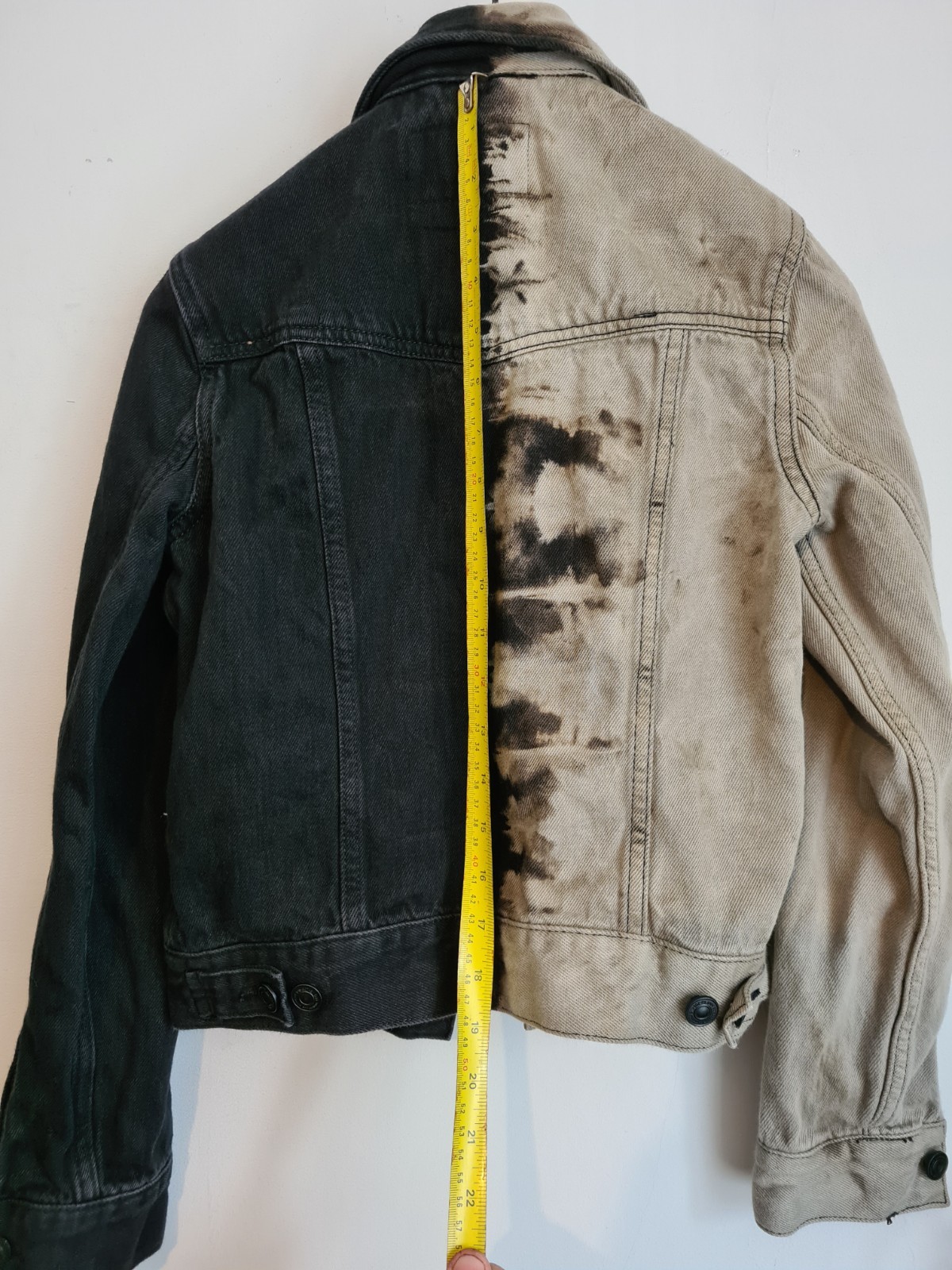 Bleach Dyed Woman’s All Saints Denim Jacket – Half/Half Style – Size (XS – 6)