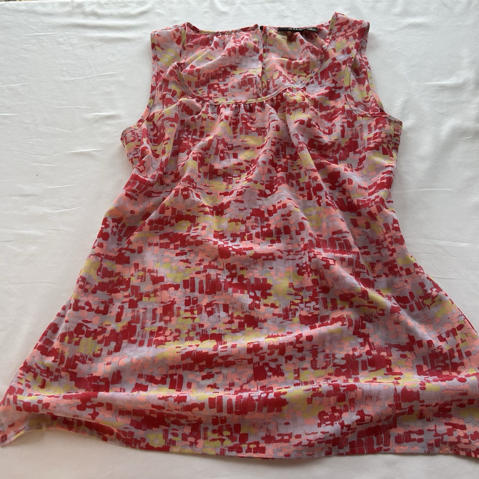 A.N.A Sleeveless Semi-Sheer Multi-Colored Blouse Sz S