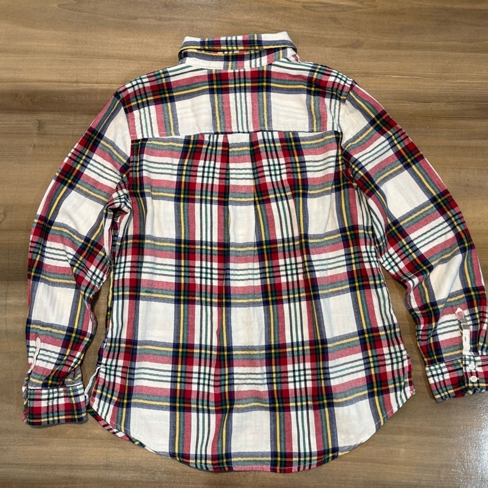 St. Johns Bay L Plaid Button Front Shirt Long Sleeve 100% Cotton Multicolor