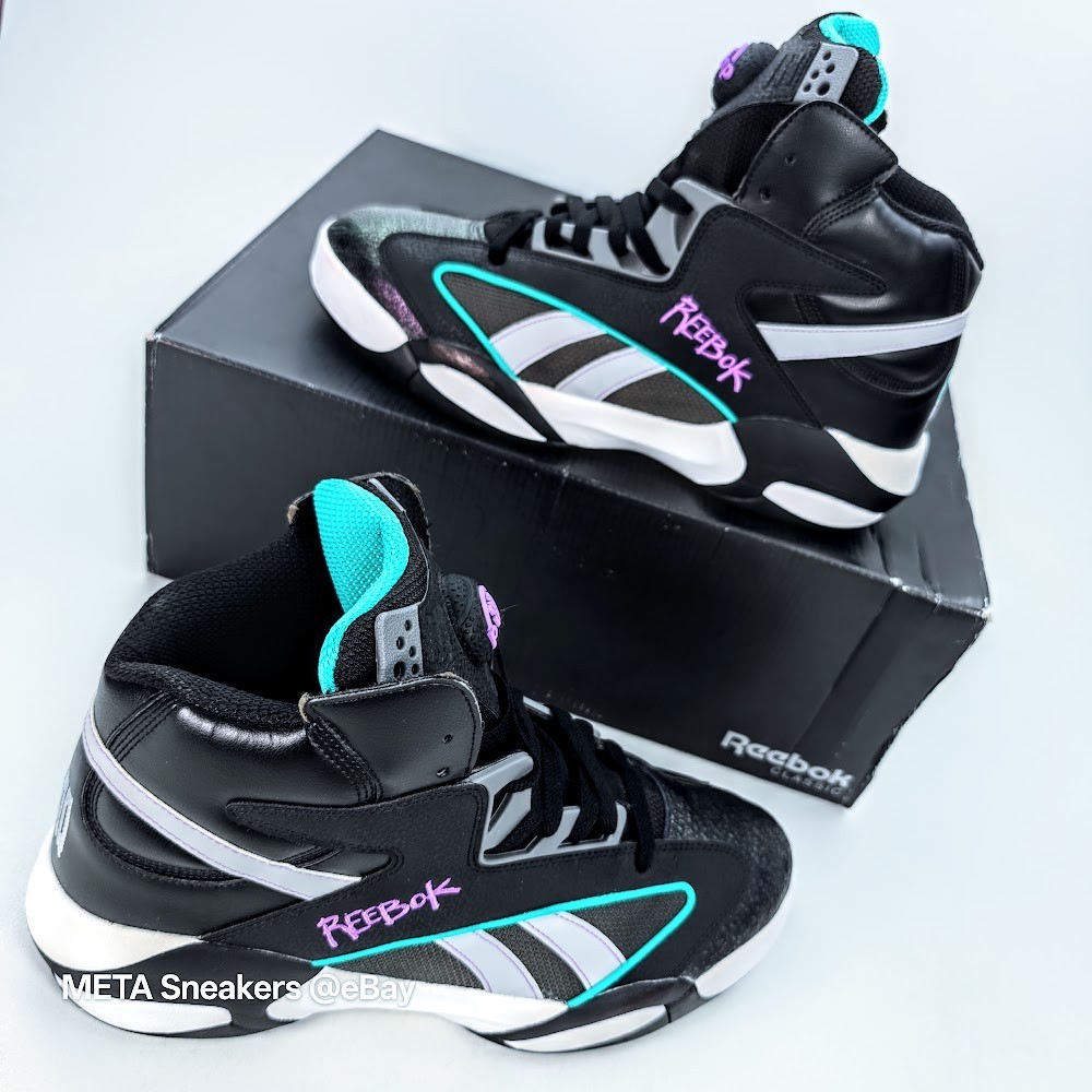 Reebok Shaq Attaq Pump US 13 Men’s Black White Purple Blacktop Retro HR0501 NIB