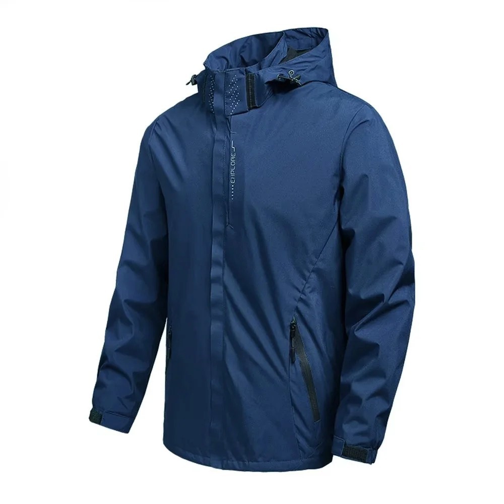 Men’s Waterproof Rain Jacket — Lightweight Hooded Windproof Outdoor Coat