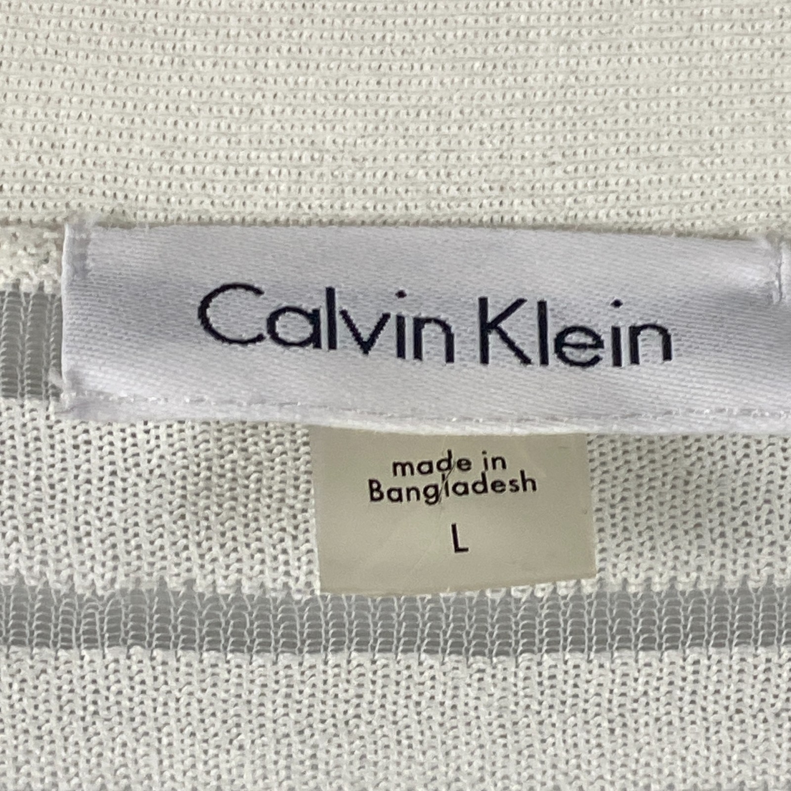 Calvin Klein Shrug Sweater Open Cardigan Size Large Ivory Semi Sheer