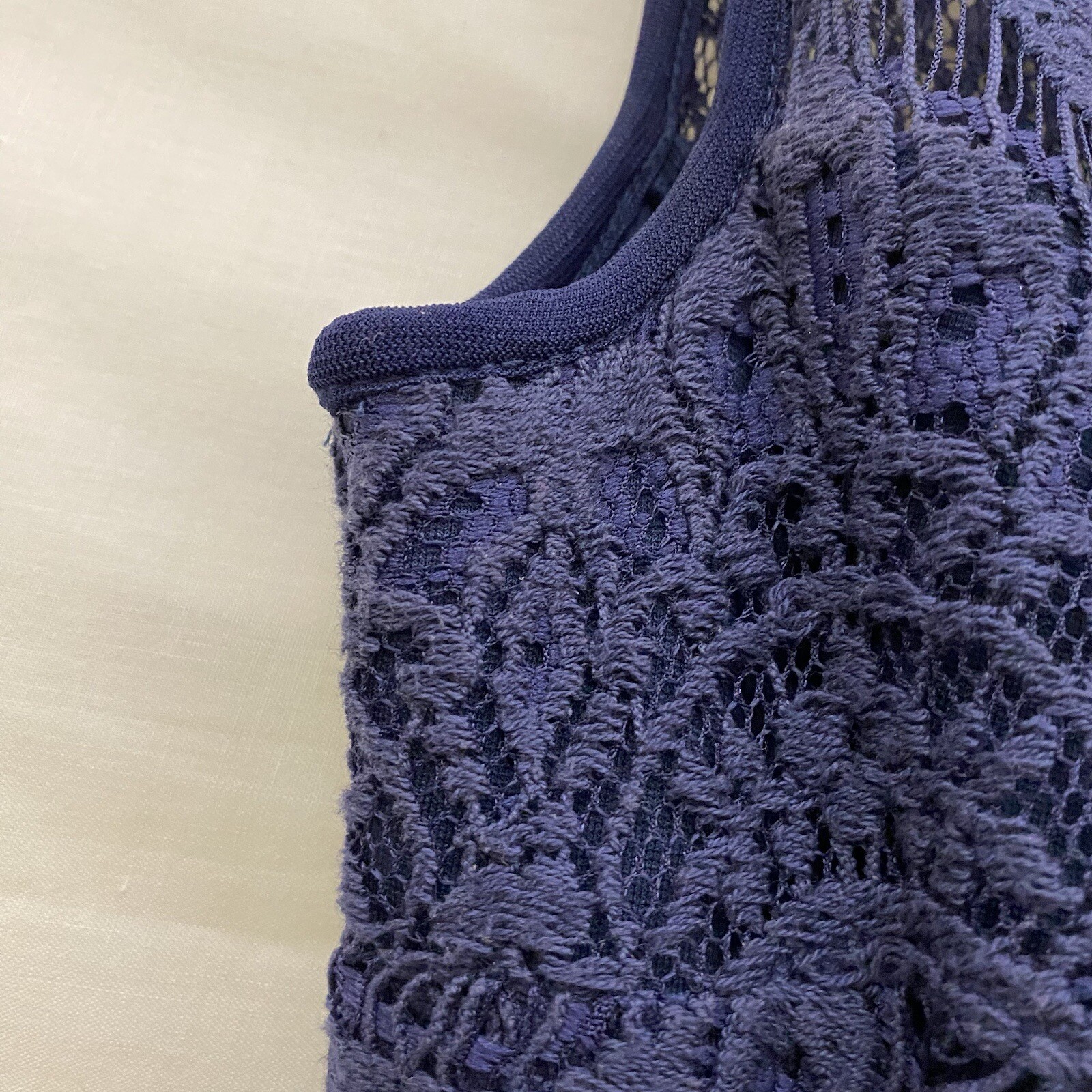 Lilly Pulitzer Womens Sz XS Rhea Navy Crochet Fit And Flare Sleeveless Dress