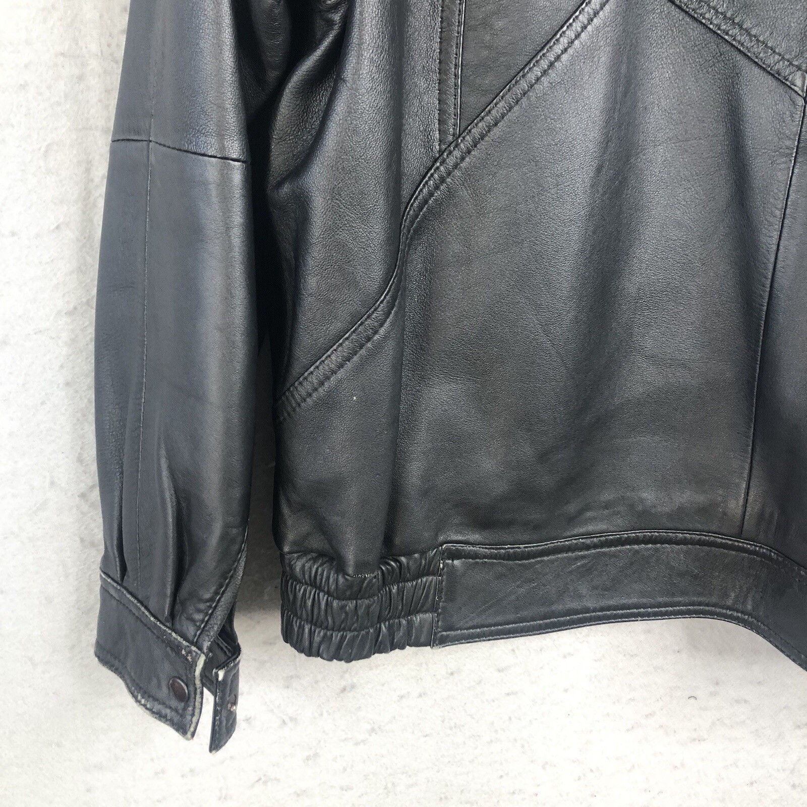 Black Leather Jacket Womens Medium Moto Biker Goth Motorcycle Punk Rock